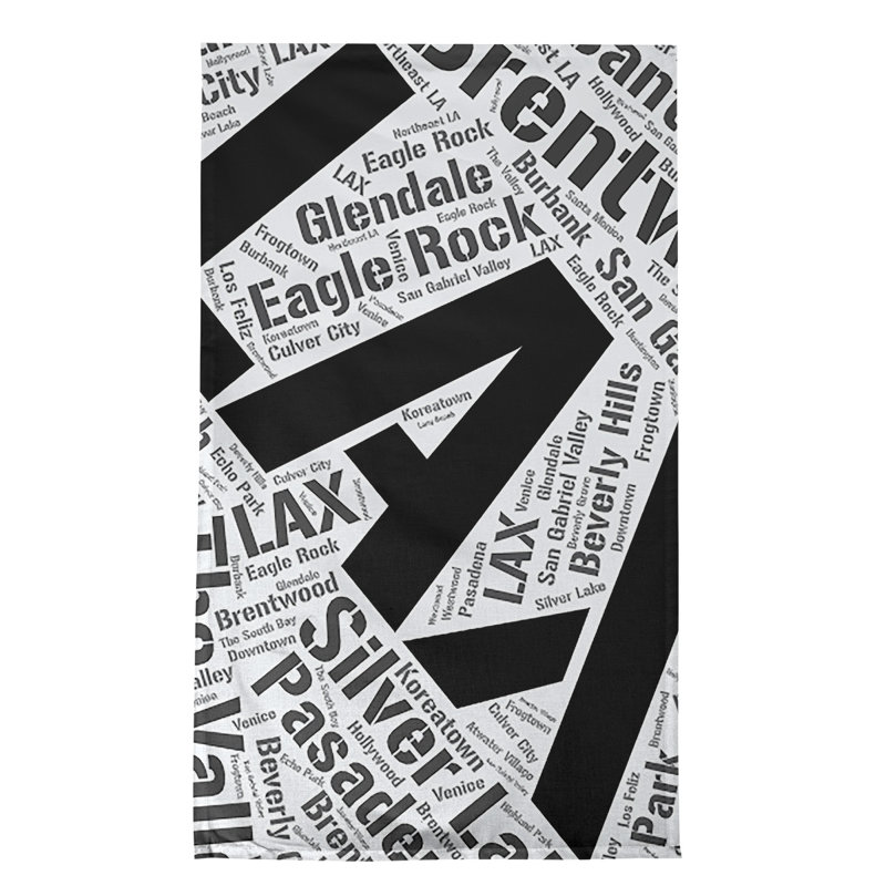 Serviette à thé « districts », Noir, Los Angeles