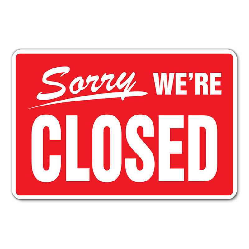 Red and White 12" x 18" Aluminum Closed Sign