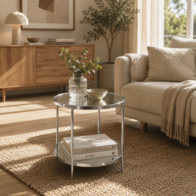 Wayment End Table, Chrome