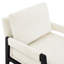 Fauteuil moderne en chenille avec coussin, structure en bois noir, dossier amovible, siège d'une hauteur de 19 po, chaise rembourrée en bois blanc, coussin réglable,