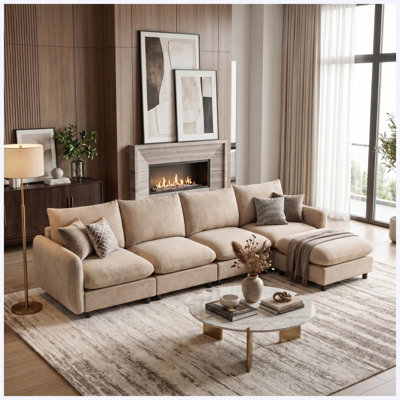 130'' Velvet Sectional