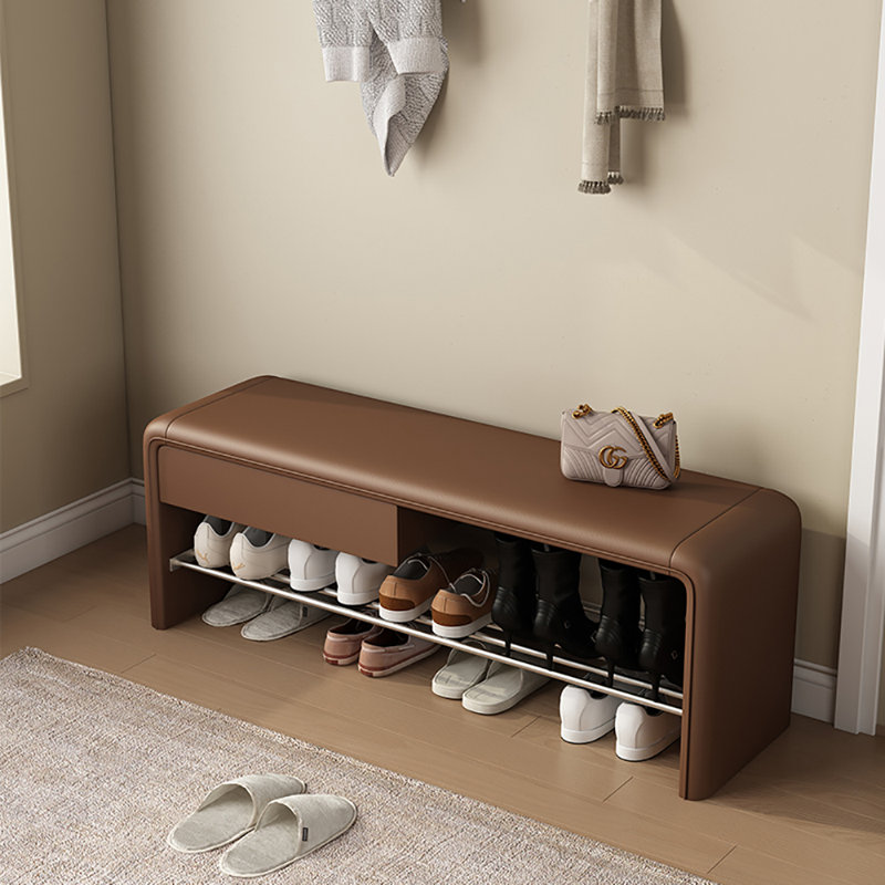 47.2in Shoe Changing Stool Shoe Storage Bench, Coffee