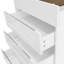  Multi-Functional Storage Island Vanity Console with Glass Display Shelves and Reversible Top, White