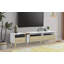 Téléviseur moderne avec 3 tiroirs et tablettes ouvertes, console multimédia pour téléviseur de 80 po ou moins, centre de divertissement pour salon, conception de couleur assortie