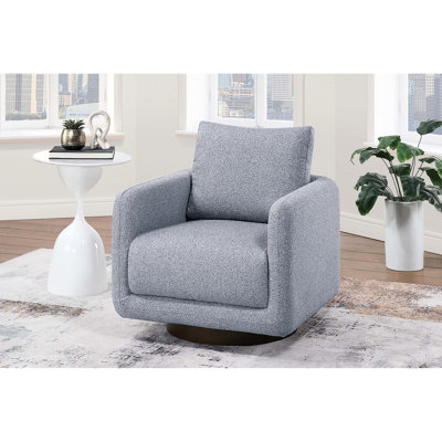 Fauteuil pivotant moderne gris avec ressorts et mousse, coussin de soutien pour une assise en fibre de contreplaqué assise prolongée, confort