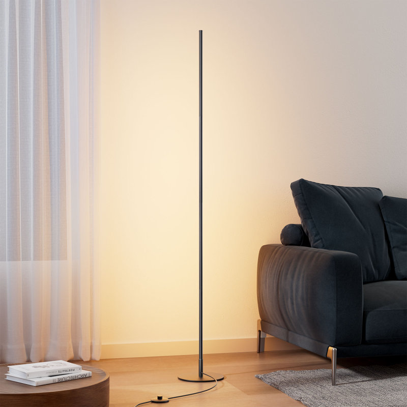 Allana 57.5"  Dimmable LED Novelty Corner Floor Lamp, Adjustable, Yes, Black