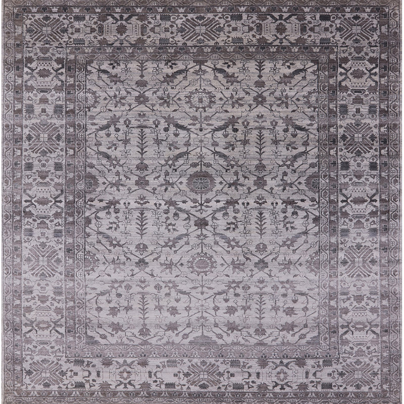 Tapis oriental gris Ceasar, Carré 7 pi