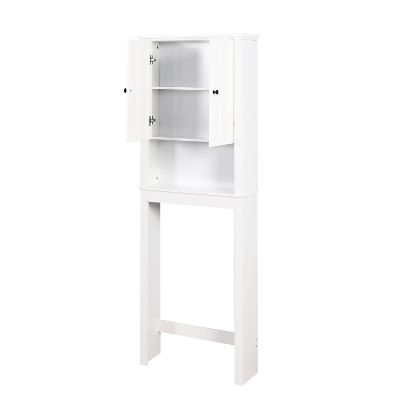 Over Toilet Bathroom Organizer - , Adjustable Shelf, White, 23.05X7.82X65.42 Inch Space Saver Elegant,
