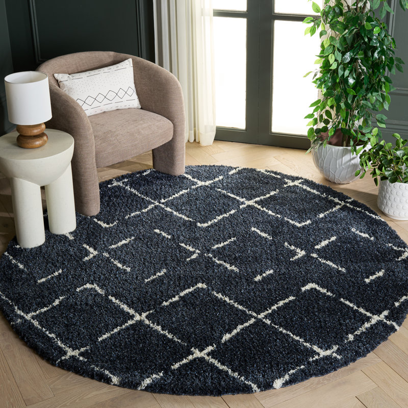 Arizona Shag Performance Abstract Indoor Rug, Round 6'7"