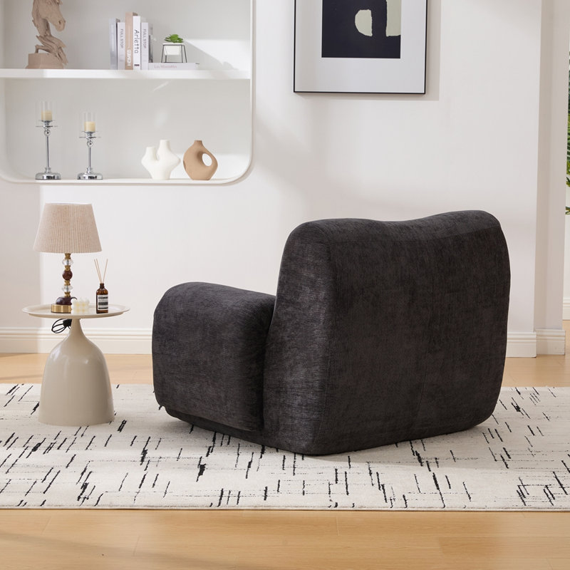 Fauteuil d'appoint large et surdimensionné rembourré, Noir