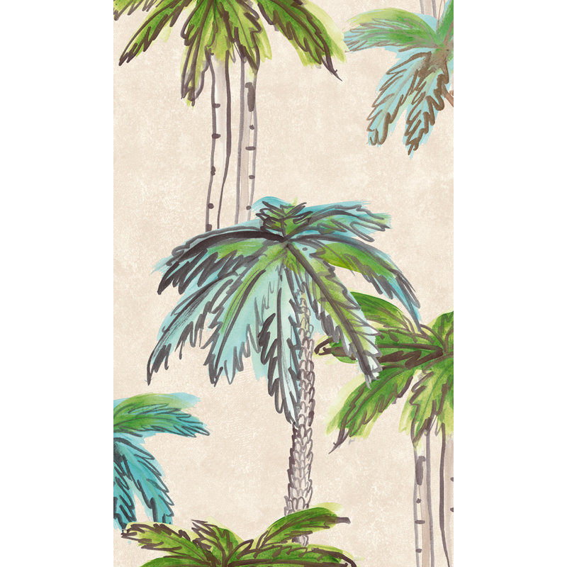 Rouleau de papier peint Annajean Botanical L 33 pi x P 21 po, Beige