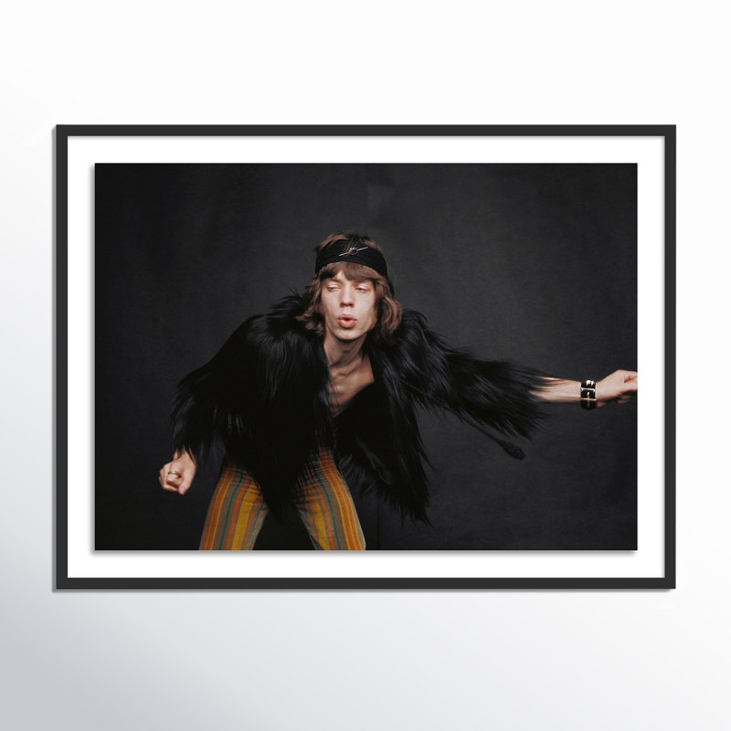 Rolling Stones Singer Print by Getty Images, 18" H x 24" W, Black Framed