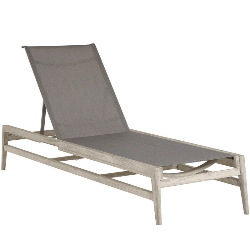 Coast Reclining Chaise Lounge, Oyster Teak/Gray Sling