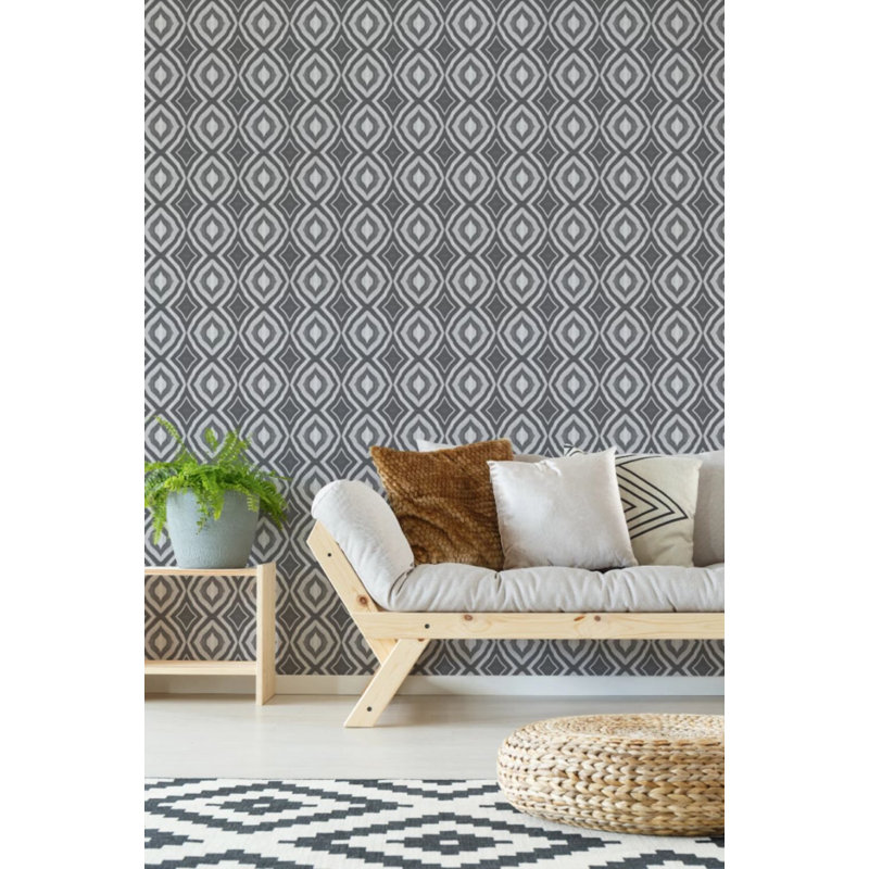 Abra Diamonds Eye 10' L x 24" W Wallpaper Roll, Paper, Non-pasted