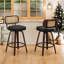 2 tabourets de bar pivotants à 360 degrés avec dossier courbé et structure en bois de noyer-578712203