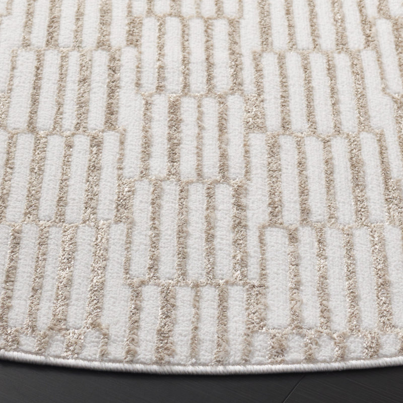 Tapis de couleur unie Marneshia Performance, Rond 6 pi 7 po