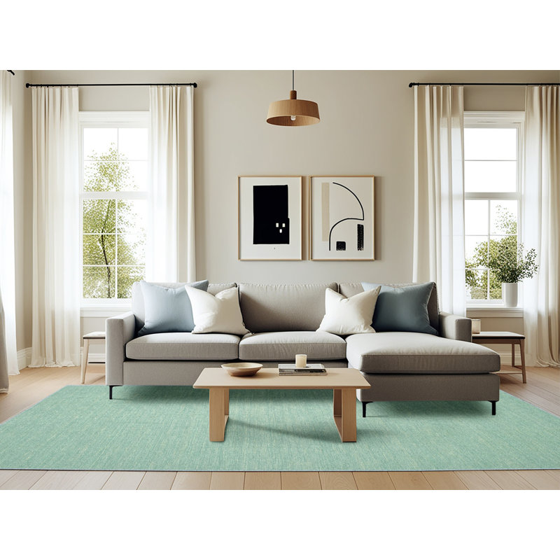 Tapis contemporain sauge, Rectangle 6 pi x 9 pi