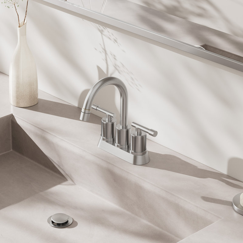 Robinet de pulvérisateur rétractable pour salle de bain, buanderie, lavabo utilitaire, robinet à entraxe moderne avec drain escamotable et conduites d'alimentation