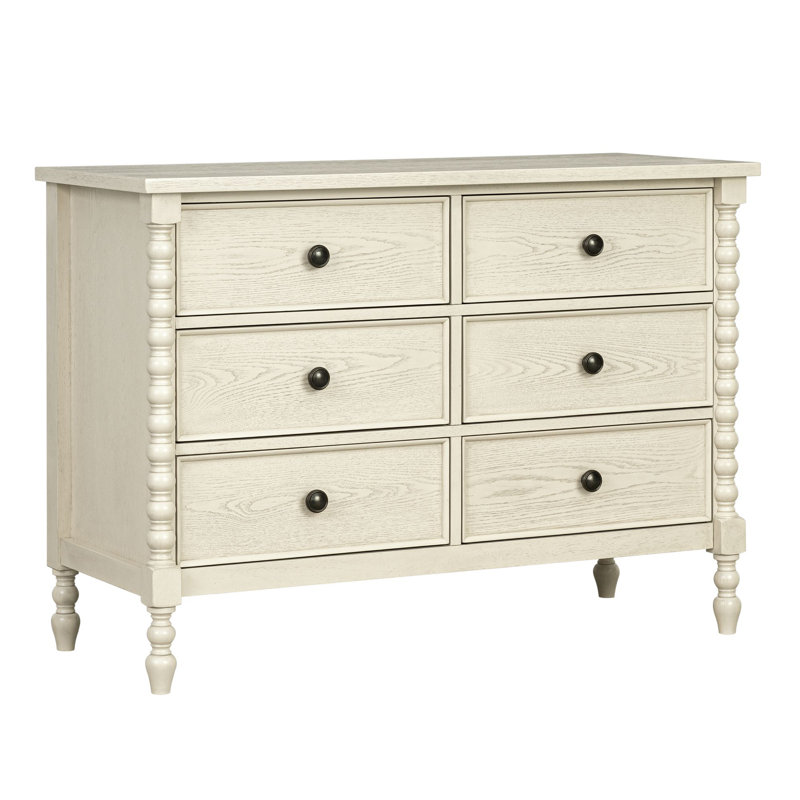 Commode 6 tiroirs Beckett, Crème antique