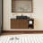 36" Single Floating Bathroom Vanity with Sink, Wall Mounted Vainty with Black Sintered Stone Vanity Top, Ceramic Basin, Open Shelves and Cabinet-1245772635-1265791133