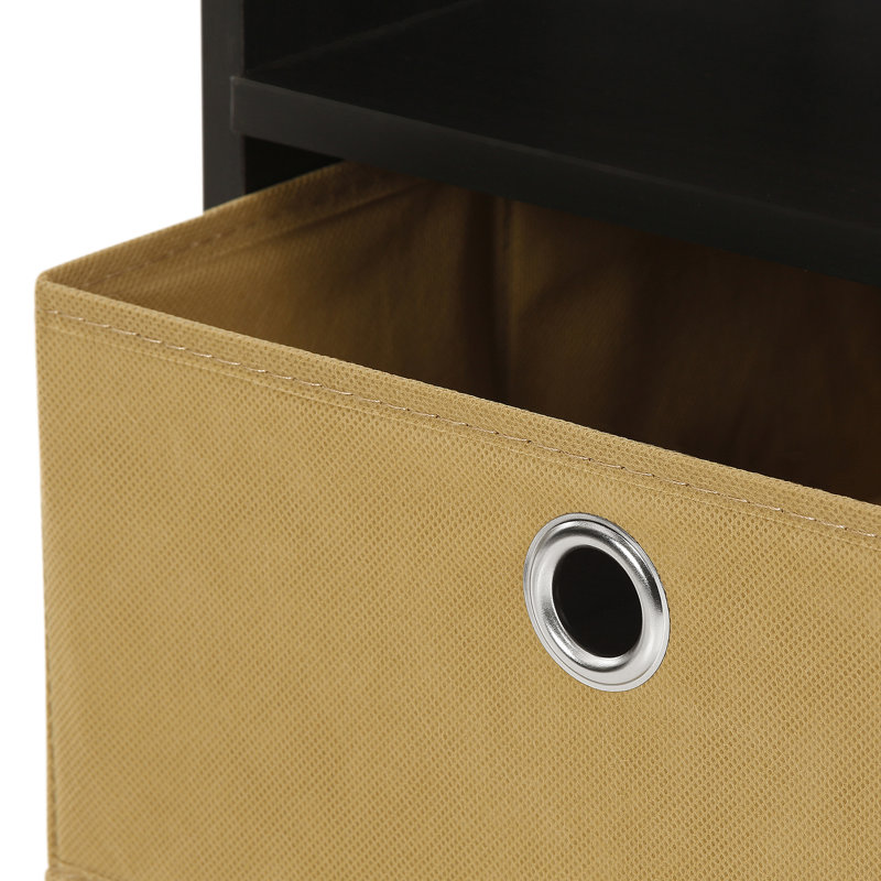 Joseph Side Table Nightstand with Bin Drawer, 2 per set, Espresso
