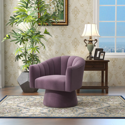 Fauteuil demi-tonneau pivotant de 25,2 po Iryanna