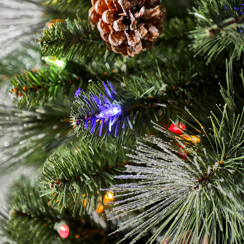 Home Heritage Lincoln Artificial Prelit Holiday Christmas Tree, 5'