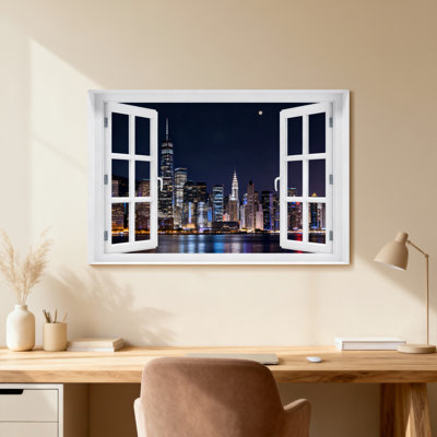 Paysage et nature, horizon de la ville, vue de nuit par la fenêtre