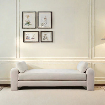 Banc crème avec garde-robe et repose-bras
