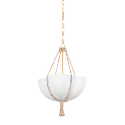 Luminaire suspendu Amberley en feuille d'or rétro
