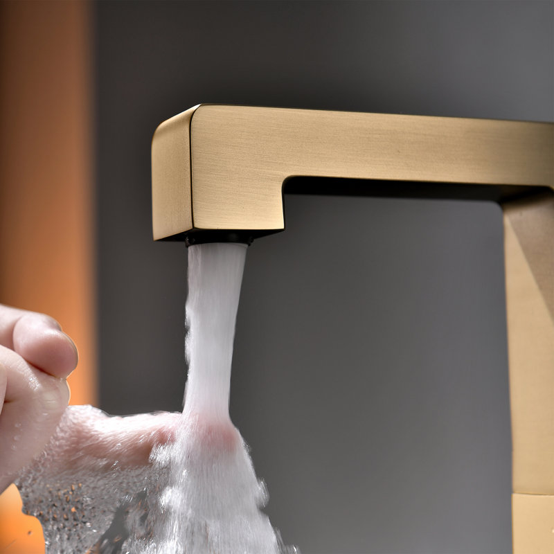 Robinet de meuble-lavabo rotatif à 90 ° 1 trou, 7,09 po - Robinet pour salle de bain à poignée simple en laiton massif