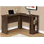 Bureau d'ordinateur, bureau personnel, coin, tablettes de rangement, L de 48 po, bureau, ordinateur portable, stratifié brun, contemporain, moderne