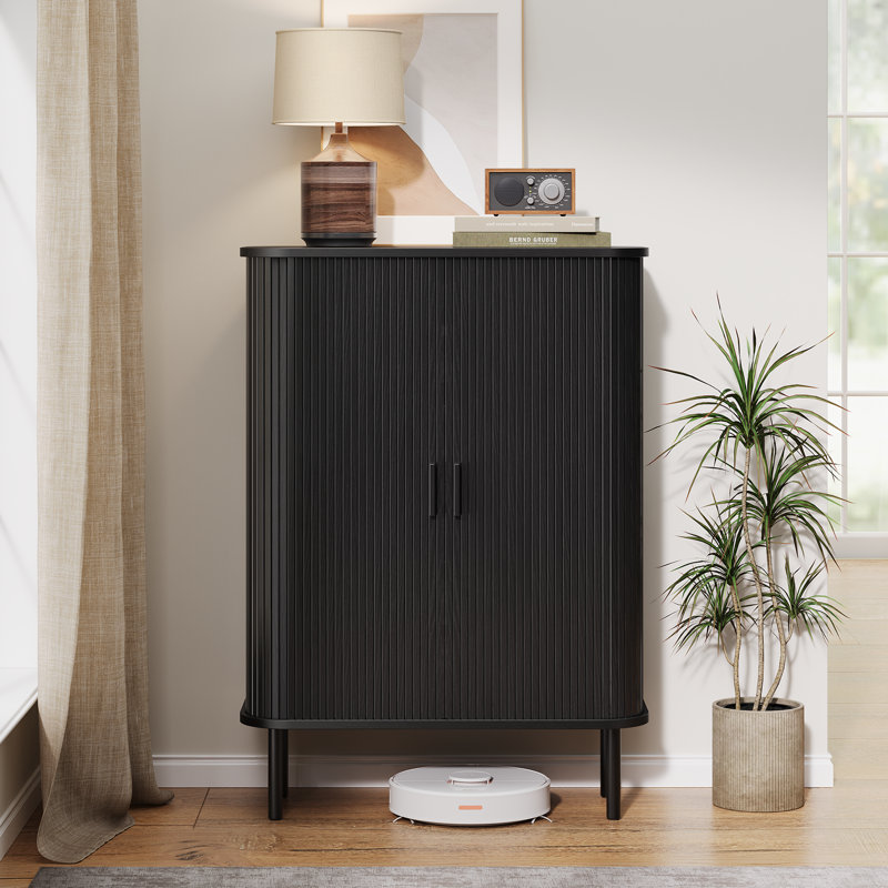 Armoire à chaussures à 6 niveaux avec porte coulissante et tablettes réglables pour le vestibule, le couloir et le salon