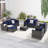 Opaline 5-Piece All Weather Rattan/Wicker Outdoor Conversation Set With Cushions-1423295325