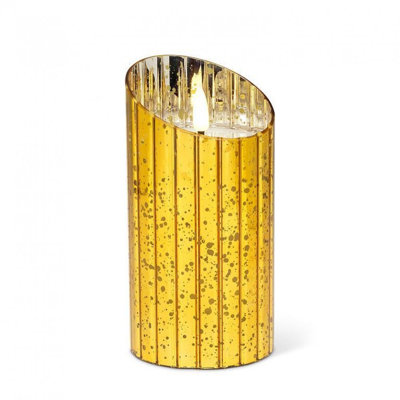 Large Melt Look Led Pillar In Glass