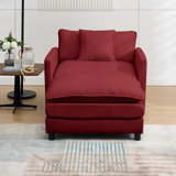 Modular Sectional Sofa Couch,Deep Seat Sofa With Movable Ottoman For Living Room,Chenille Couch With Pillows