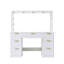Grand bureau de meuble-lavabo cannelé blanc 47 po avec miroir et lumières DEL réglables-792053738