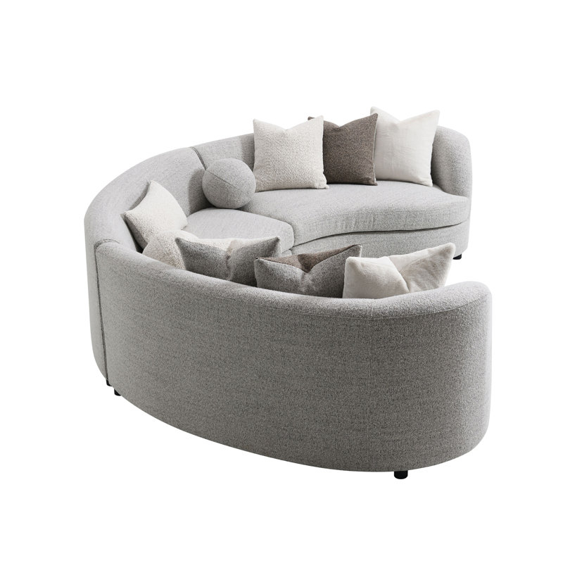 Canapé modulaire Ivria Grey Boucle avec 9 coussins