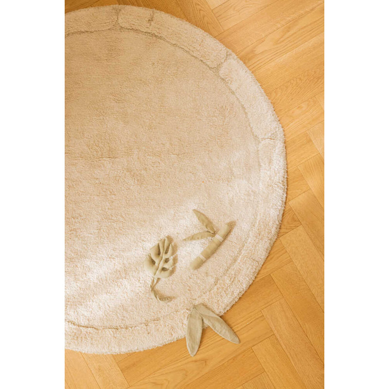 Hand Tufted Area Rug in Natural/Ivory/Olive