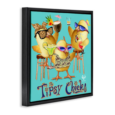Tipsy Chicks Groovy Floating Frame, design by Jim Baldwin