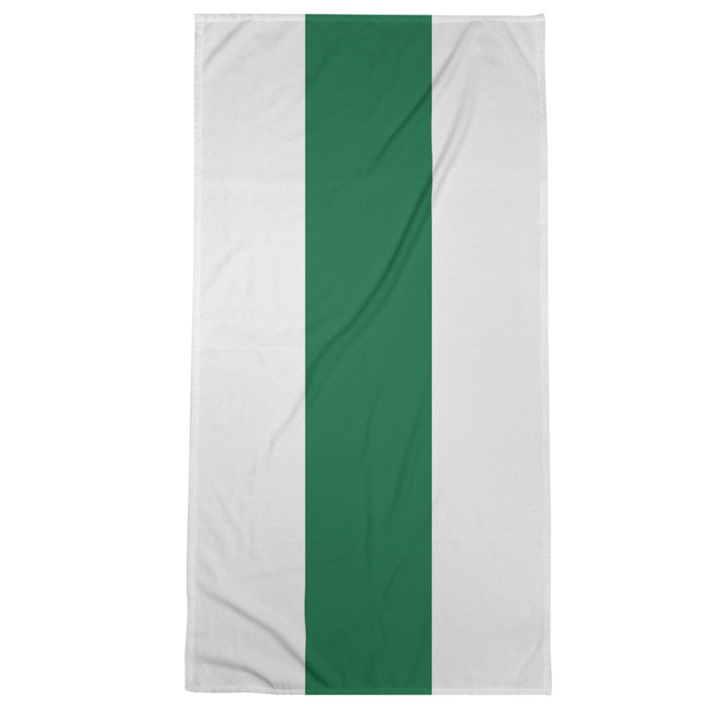 Bath Towel, White/Green
