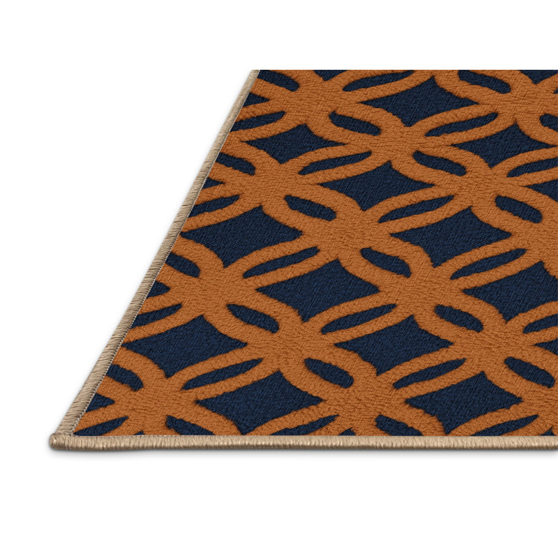 Tapis brun treillis lavable à la machine, Rectangle 4pi x 6 pi