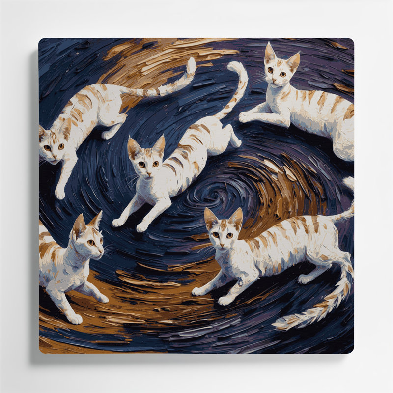 Cats Devon Rex, art mural en métal gris, H 12 po x l 12 po