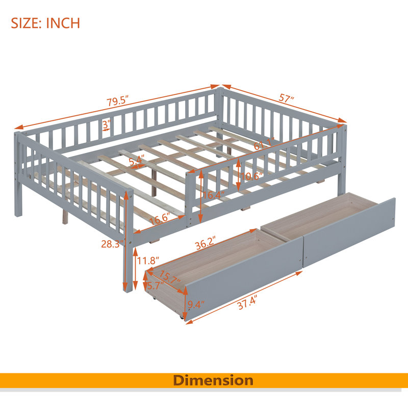 Wood Daybed, Gray