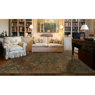 Tapis unique en laine noué à la main de style années 1980 de 5 pi 10 po x 8 pi 4 po Jamayia
