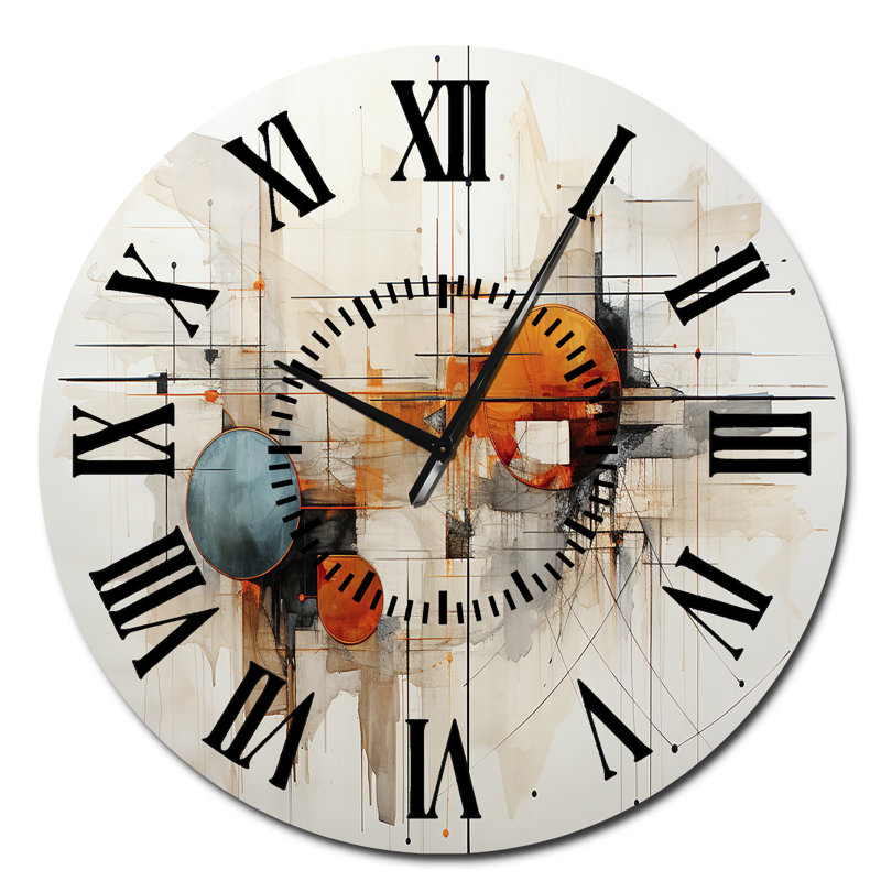 Horloge murale Teal Orange, Surdimensionné
