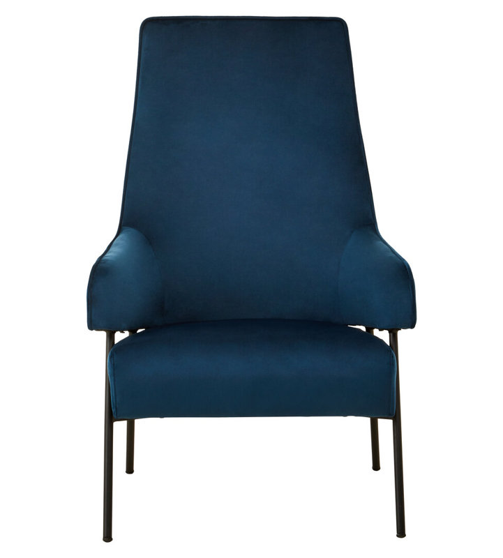 Velvet Club Chair, Blue