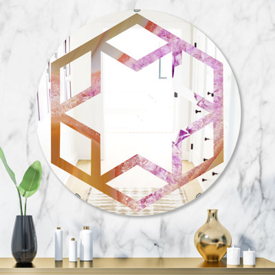 Miroir mural Crystals of Amethyst Hexagon Star