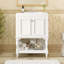 Meuble-lavabo moderne avec lavabo en céramique et rangement intelligent-129904006