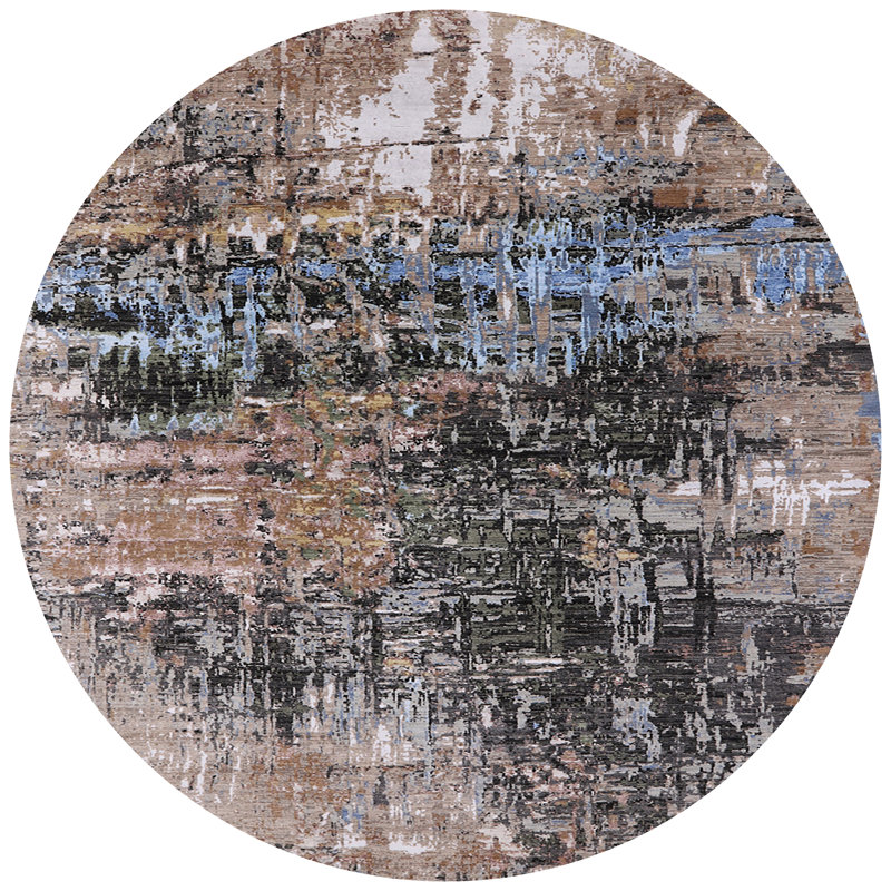 Abstract Indoor Rug, Round 3'